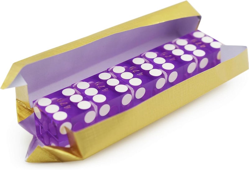 CGS Casino Style Craps Dice Sets - 19mm Professional Grade AAA Serialized Security with Razor Edges - Purple - from - Image 2